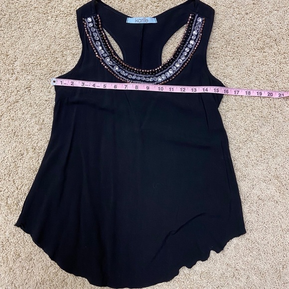 Karlie Embellished Beaded Tank Top Size Small - Picture 7 of 9
